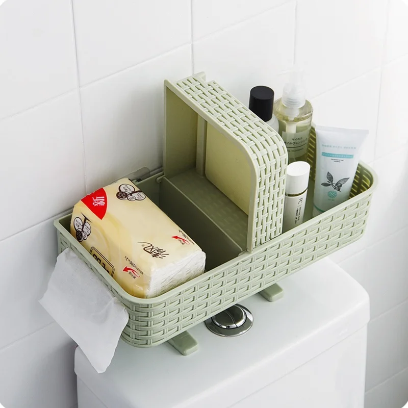New Bathroom Shelf organizer Wall Hanging basket roll paper Towel