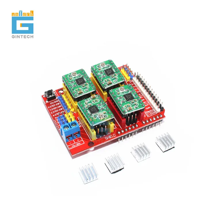 

3D printer cnc shield v3 engraving machine expansion board + A4988 driver with heat sink