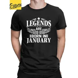 Мужские легенды рождаются в январе футболки для дня рождения стильный экипажа средства ухода за кожей шеи топы с короткими рукавами