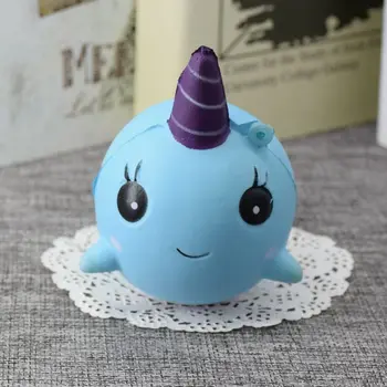 

11cm Jumbo Squishy Blue Unicorn Dolphin Cute Phone Straps Soft Slow Rising Squeeze Bag Decor Pendant Scented Kid Gift