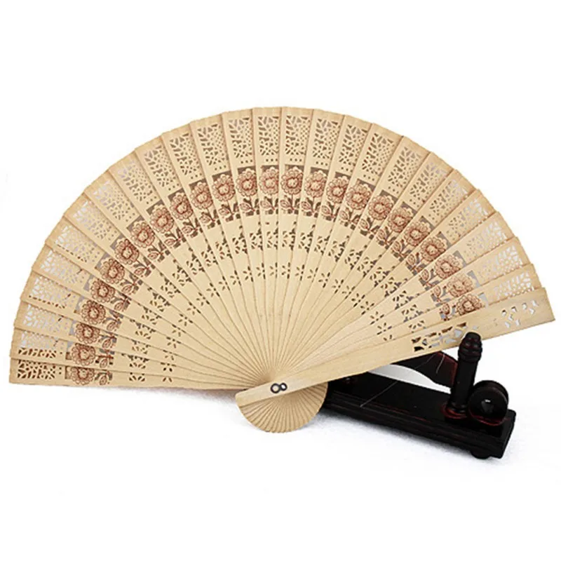 Китайский деревянный резной складной Ручной Веер бамбук Свадебные вечерние вентилятор Лидер продаж вечерние украшения для женщин