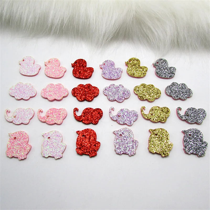 

60pcs/lot Multi style Duck/Chicken/elephant Pads Patches Appliques for Craft Clothes Sewing Supplies DIY Hair Clip Accessories