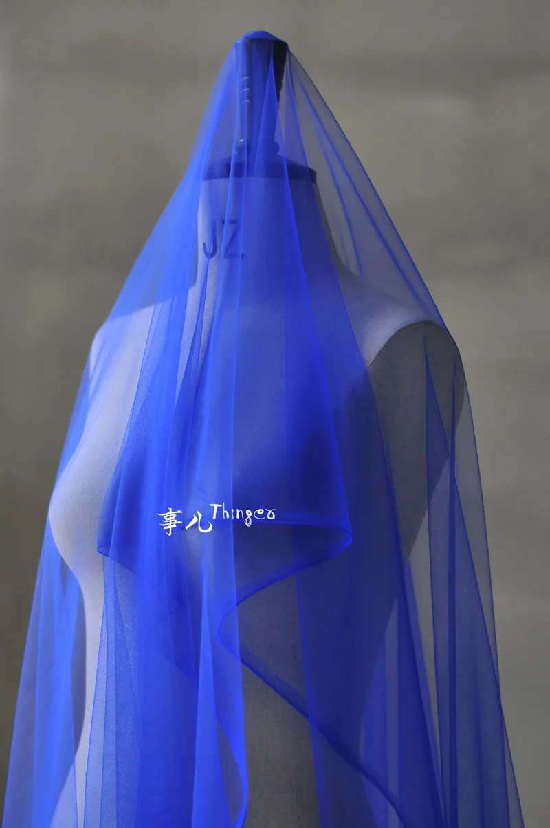 160 см* 100 см синий Супер Прозрачный Ультра-прозрачная Свадебная пряжа Расширенный заказ платье ткань Foresight ткань дизайнерская ткань - Цвет: blue