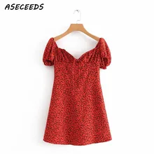 Винтажное богемное рождественское женское платье, Пляжное, элегантное, короткое, сексуальное, красное платье, повседневное, для вечеринки, vestidos, корейская мода