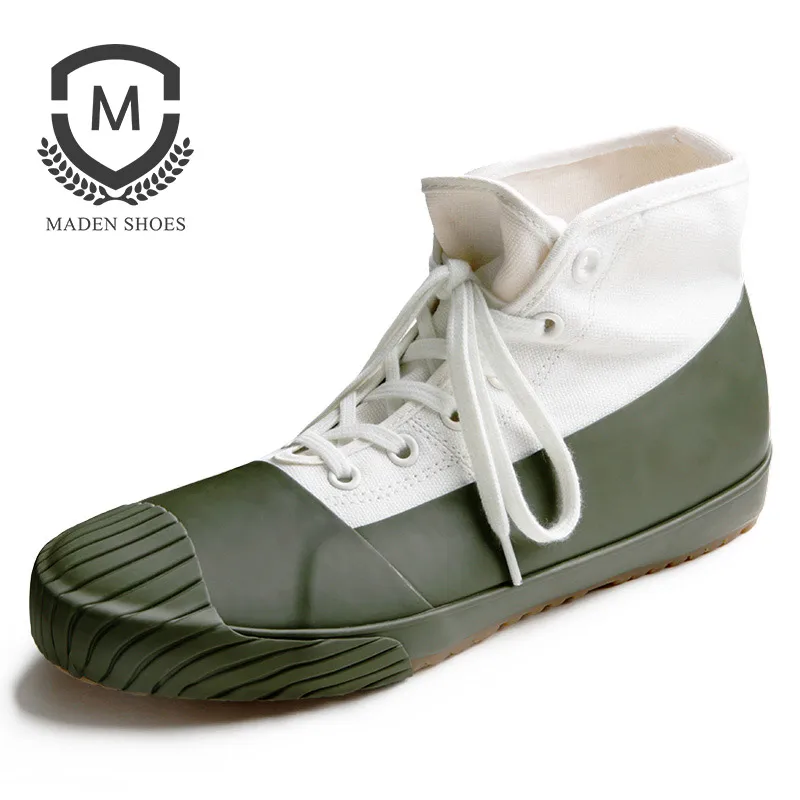 Maden 1983s 12.6OZ Kurume Vulcanized Men Shoes Okayama Kurashiki Canvas High-top Green Grey Black Retro Vintage Classic Casual