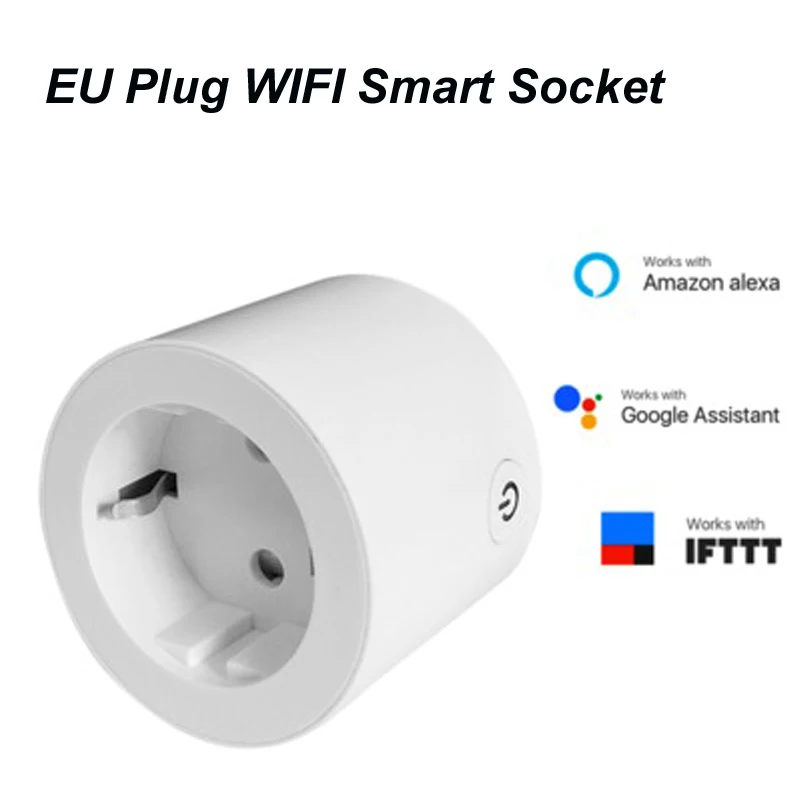 

Wifi smart socket EU Plug 220V 10A mobile phone switch timing plug voice control socket European standard universal