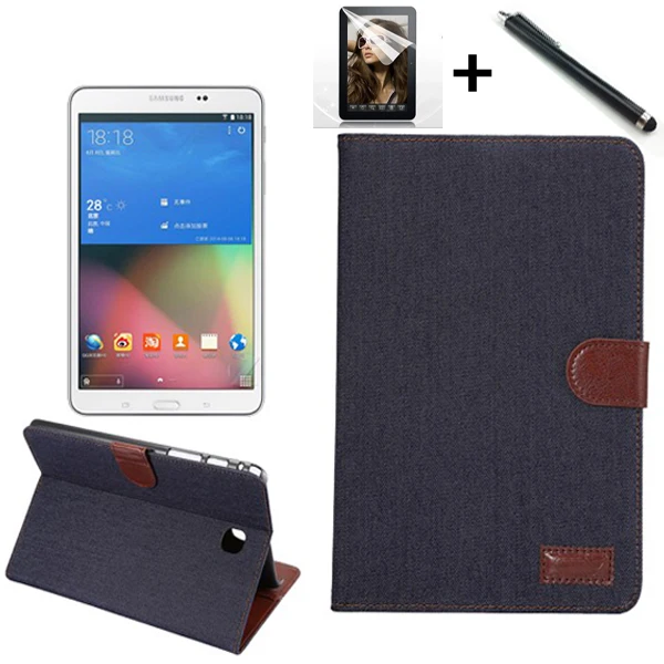 

Denim PU leather Cover Case for Samsung GALAXY Tab A 8.0 SM-T350 T355 P350 tablet Protective shell/skin case + stylus + Film