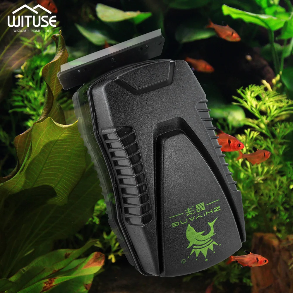 

Practical Floating Magnetic Brush With 2 Scrapers Aquarium Fish Tank Glass Algae Scraper Cleaner Tool Aquarium Magnetic Cleaner