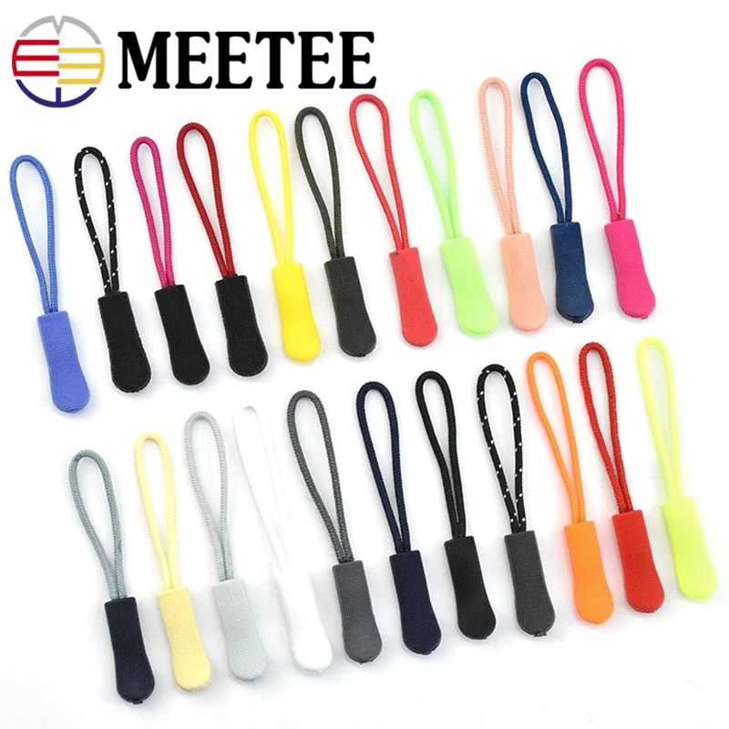 30pcs Mix Color Cord Zipper Pulls Rope Ends Lock Zip Clip Buckle Black ...