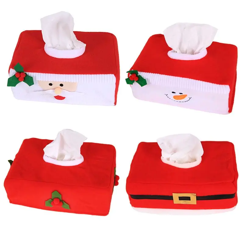 Christmas Santa Claus Cloth Tissue Box Covers Holder Xmas Decoration