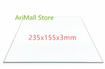 

235x155x3mm borosilicate glass plate heated bed for Flashforge Dreamer, Pro/Creator Custom glass