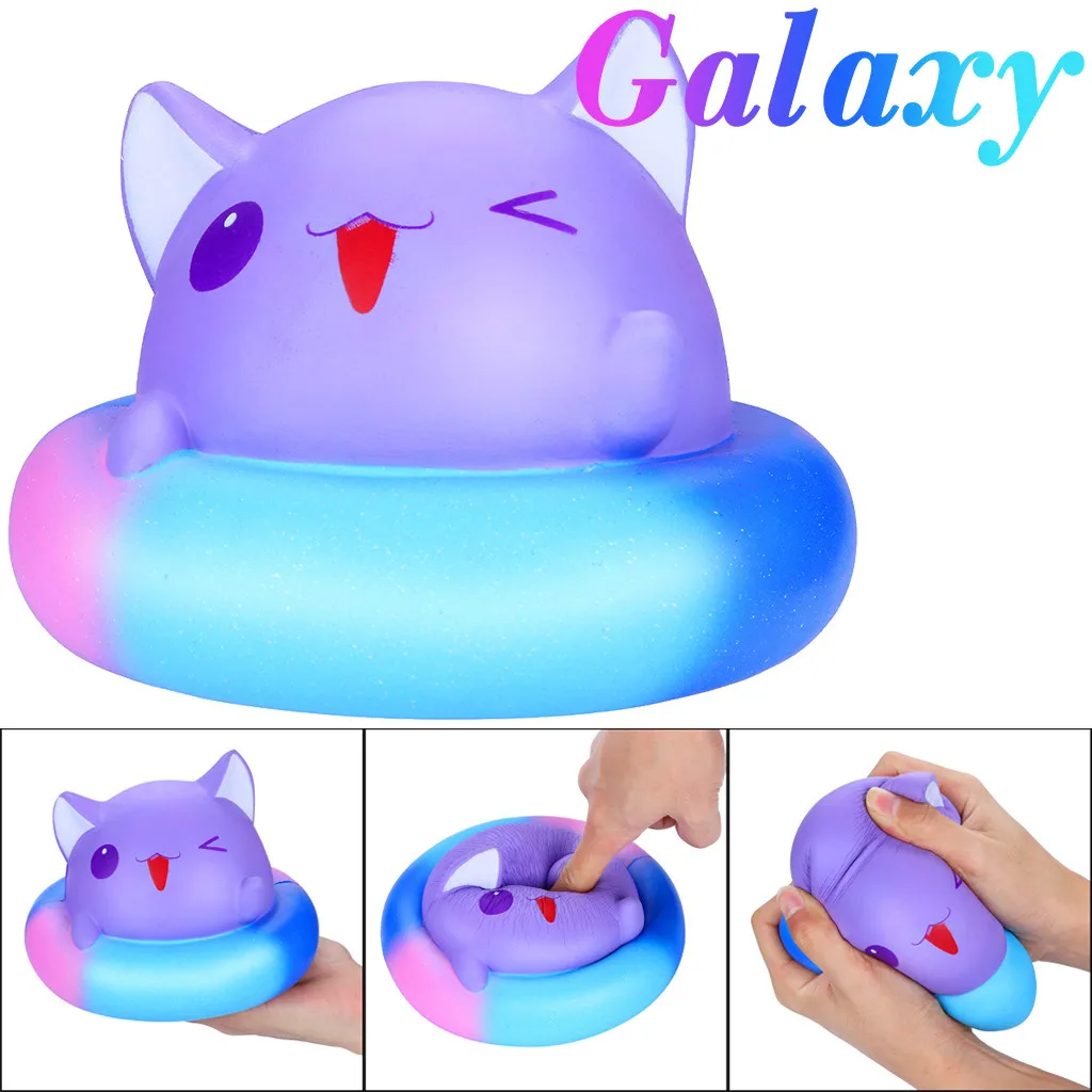 Galaxy мороженое Кошка Китти Скуиши Kawaii Galaxy Kitty Spuer медленно поднимающийся крем ароматизированные игрушки для снятия стресса для детей