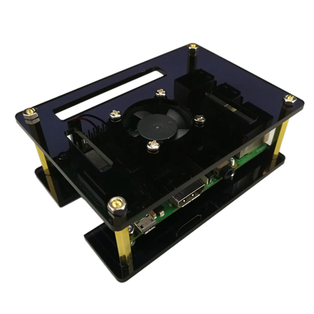 

GT3A Acrylic Case With Cooling Fan For Raspberry Pi 4 Model B/3B+/3B/2B Men Programmable Toys Parts For Kids Adults New