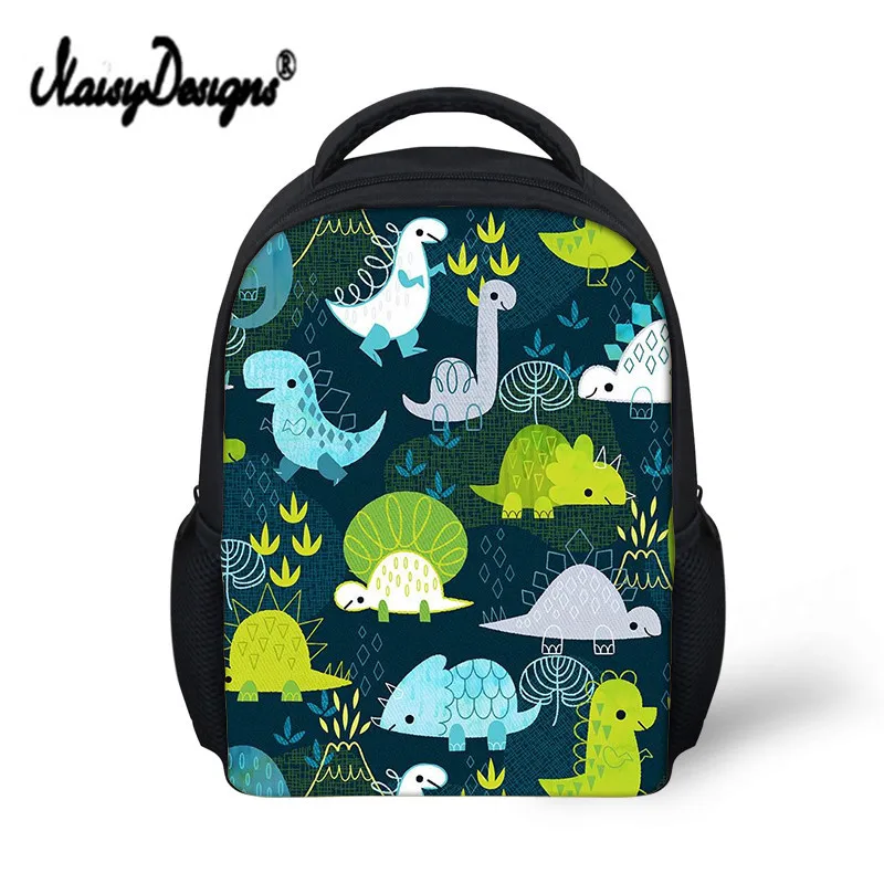Noisydesigns School Backpack For Teenage Boys Girls Colorful Dinosaur Printed Canvas Kids Small ...