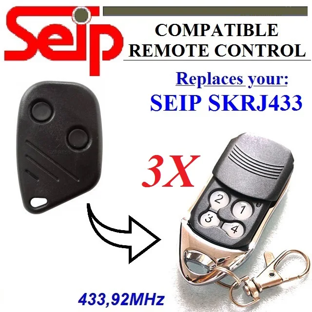 

3PCS SEIP SKRJ 433 garage door remote control 433.92Mhz gate opener