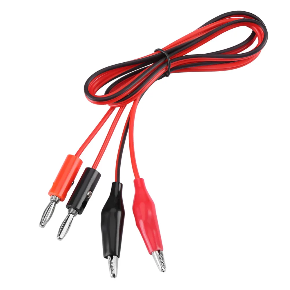 

2pcs Banana to Crocodile Adaptor Test Lead Black Red Banana Plug to Crocodile Clip Adaptor Probe Test Lead Cable