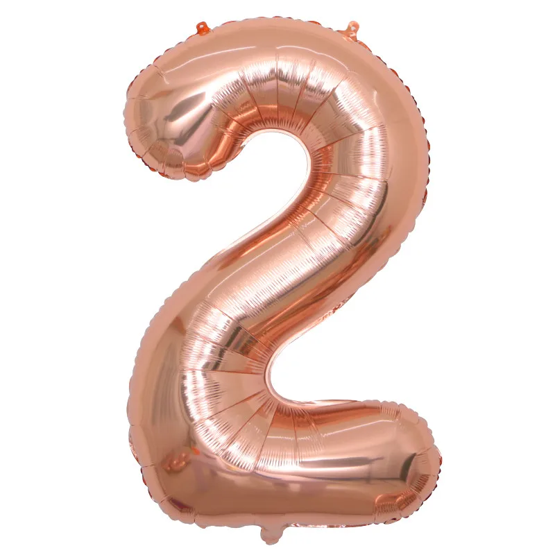 Розовые золотые воздушные шары с цифрами на день рождения, 18, 20, 21, 30, 40, 50, воздушные шары на день рождения, украшения для вечеринки, принт с цифрами, globos - Цвет: 1 pcs 2