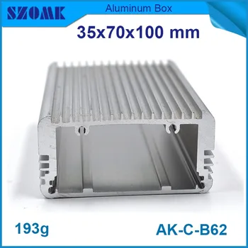 

4 pieces pcb power assembly aluminum heat sink radiator extrusion junction box 35(H)x70(W)x100(L) mm electronics housing