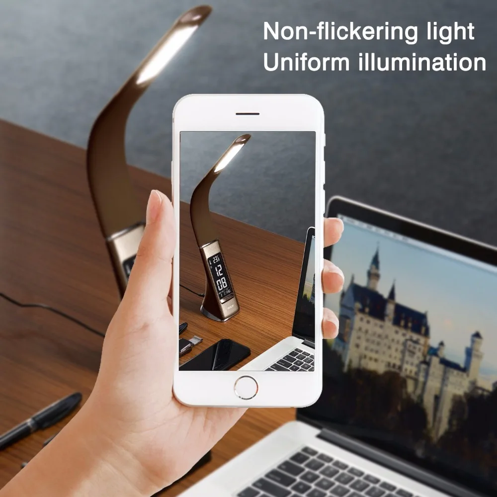 artpad современных кожа управление привело настольная лампа настольная лампа с вами контакт жк- дисплей будильник / календарь для подарков