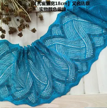 

New Arrvial!Elastic Lace Fabric Trim Ribbon 2Meters/lot,18cm width DIY Garment Accessories Embroidered Lace Ribbon Bilateral