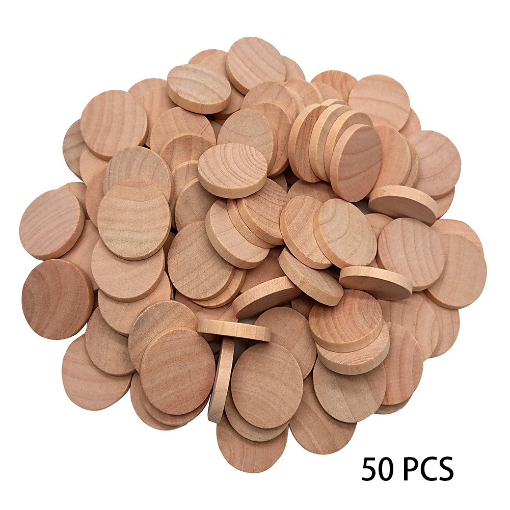 

50 Pcs Ornaments Sewing Home Handmade Wood Slices Children Art 5mm Round Painting Wedding Toys DIY Craft Decoration