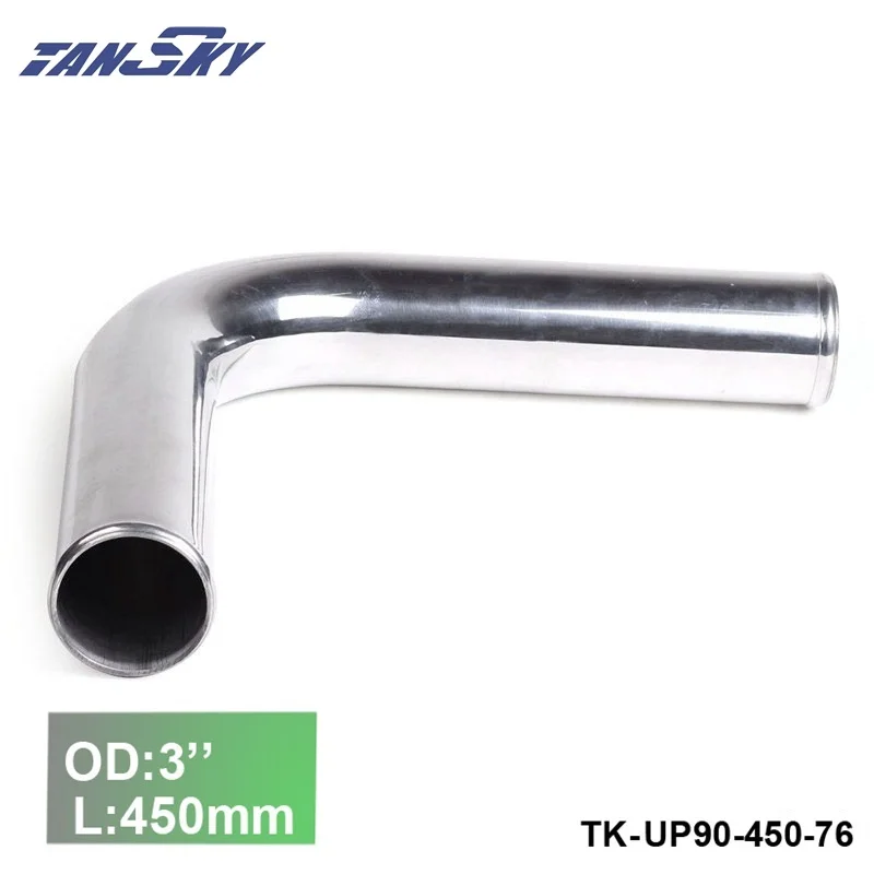 

2pcs/unit 76mm 3"OD Out/Inlet Aluminum 90 Degree Turbo/Intake Elbow Piping L:450mm For FORD F100/F150 TK-UP90-450-76