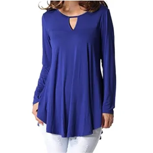 Women Blouse Hollow Out Blouse Women Casual Solid Long Sleeve O Neck Loose Long Women tunic Blouses Tops Shirts 5XL Blusas Mujer