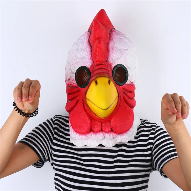 Game Hotline Miami Cock Mask Chicken Head Cosplay Mask Full Head Latex Adult Animal Unisex Helmet Props Party Carnival Halloween