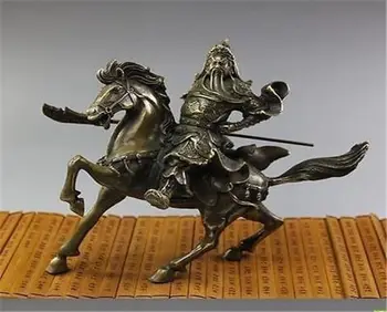 

Rare Fine Chinese Bronze Statue Guan Gong & Horse NR
