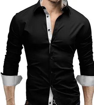 

2018 Personality Fashion Ebay Foreign Trade Men's Iong Sleeved Explosions Threshold Fashion Shirt Casual Business Shirt Sweatshi