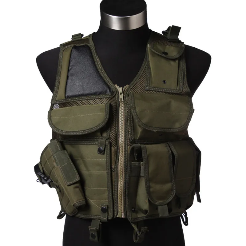

Tactical Military Vest Combat Hunting Vest Outdoor Molle Armor Airsoft Assault Shooting Camouflage Vest With Gun Holster