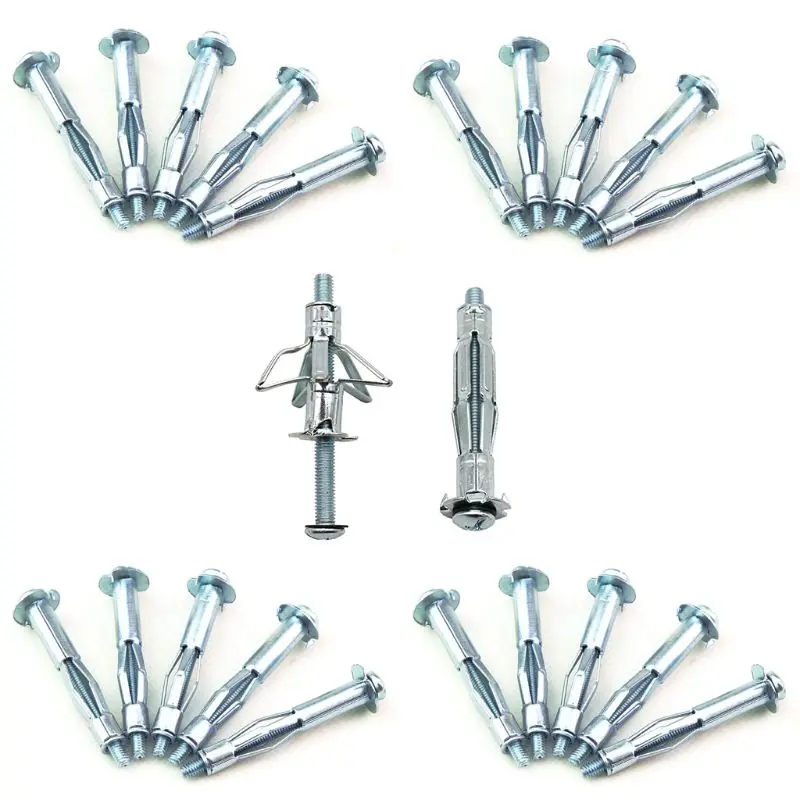 

OOTDTY 20pcs/set M5*37MM Heavy Duty Metal Plasterboard Cavity Wall Fixings Anchors Plugs Expansion Bolt