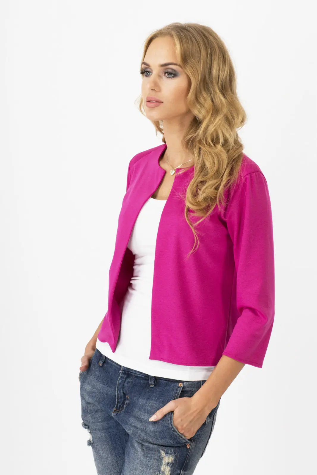 Mr.nut simple suit cardigan seven-point sleeve small jacket Slim round neck women blazers and jackets Mr.nut simple suit cardigan seven-point sleeve small jacket Slim round neck women blazers and jackets