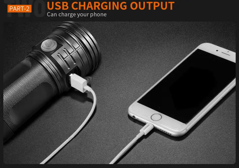 Самый мощный 18* T6 светодиодный фонарь светодиодный фонарик 3 режима usb зарядка портативная лампа для зарядки телефона power Bank