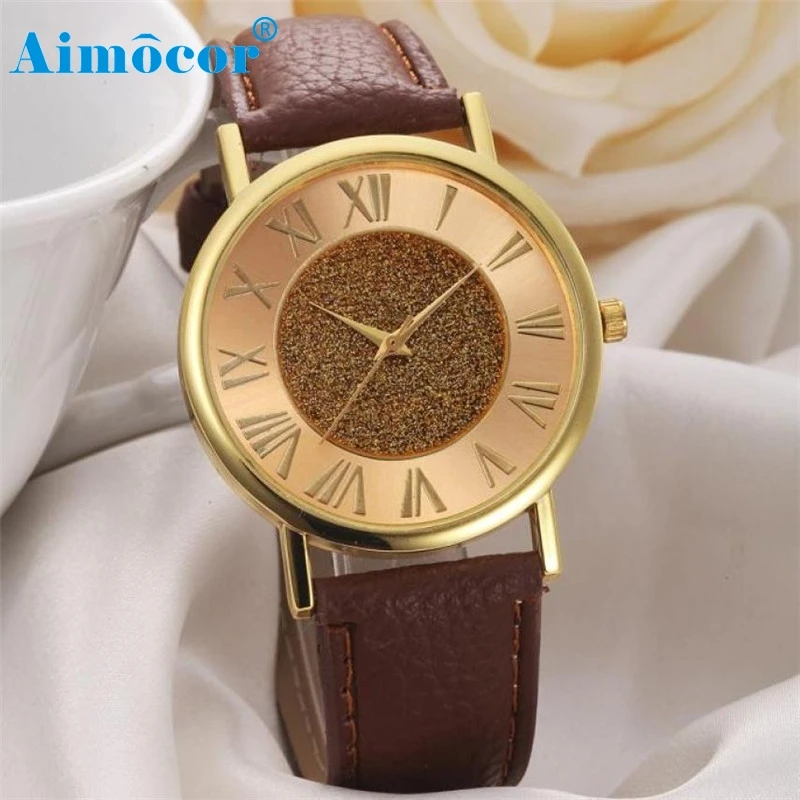 

2017 Newly Designed Relogio Feminino Clock Fashion Women Glitter Dial Leather Band Analog Quartz Wrist Watch Watches Gift 628