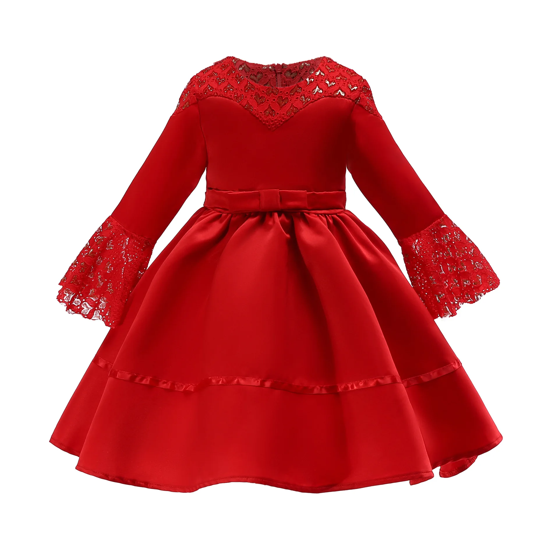 

Muslim girls' skirts New 2019 children's dresses Medium sleeves lace dress kids princess dress girls skirt Muslim kids dress