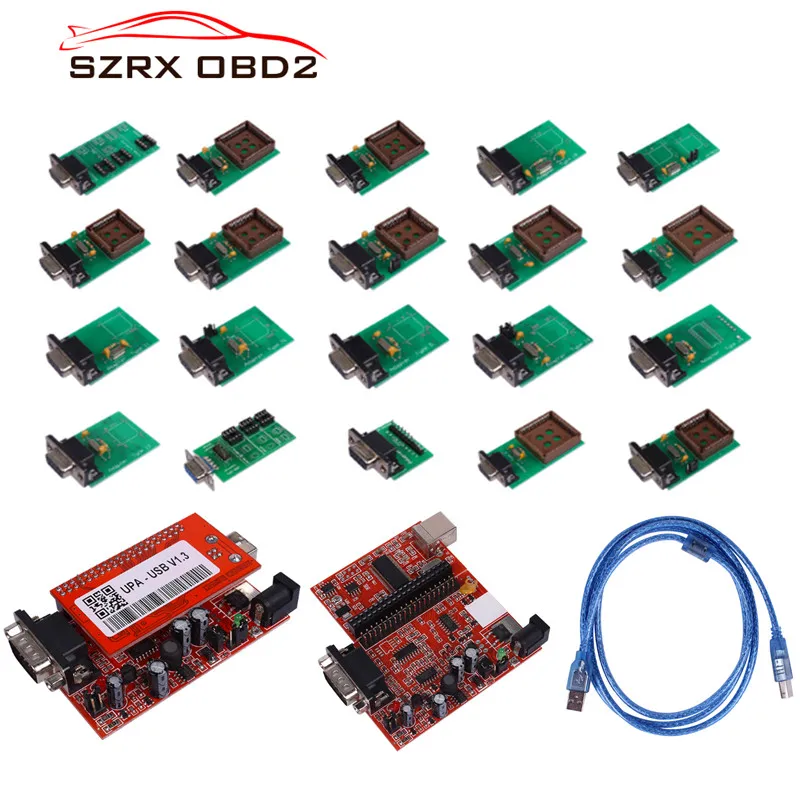 

Lowest Price UPA USB Serial Programmer Full adapters V1.3 Popular Eeprom Universal Chip Programmer auto ECU Tool