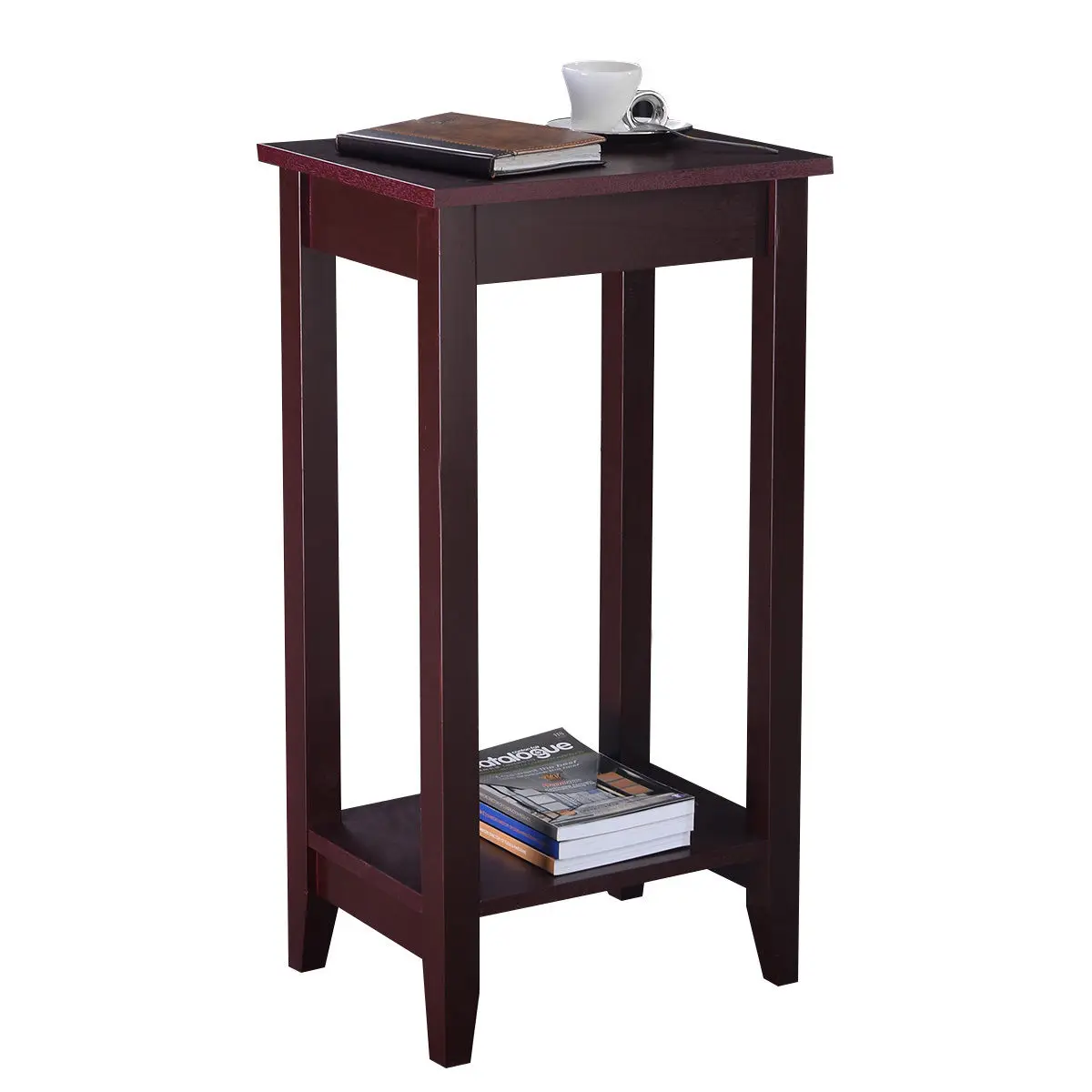 Giantex Set of 2 Tall End Table Coffee Stand Night Side Accent Furniture Modern Home Wooden Storage Coffee Tables 2*HW51529 Giantex Set of 2 Tall End Table Coffee Stand Night Side Accent Furniture Modern Home Wooden Storage Coffee Tables 2*HW51529