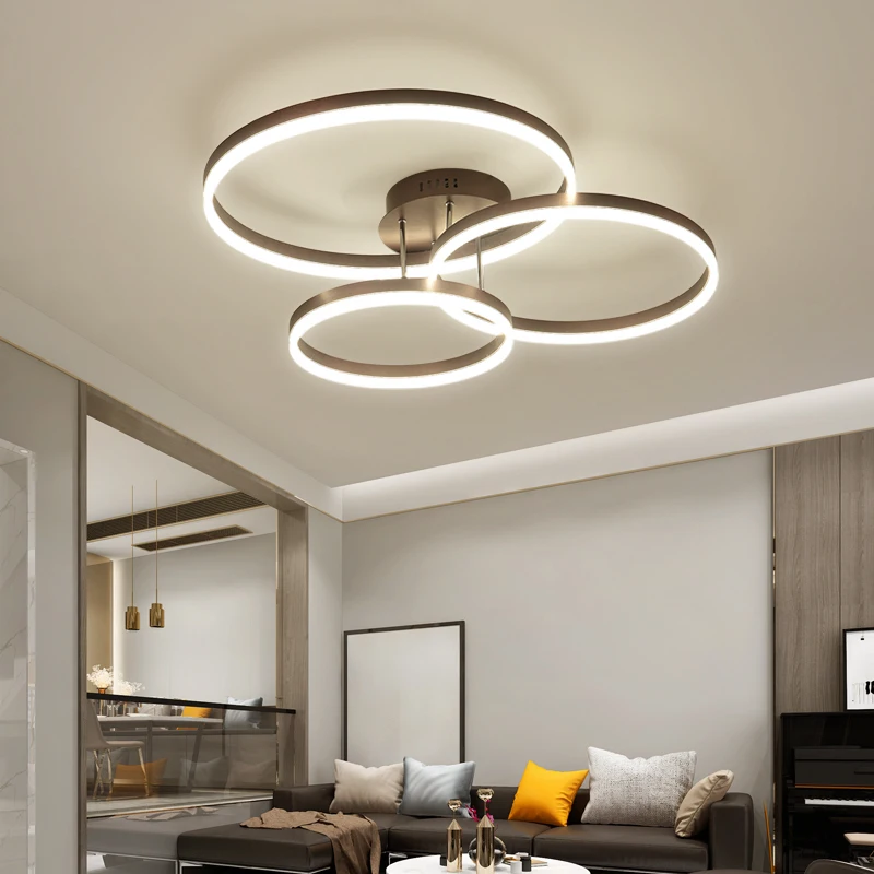 

Brushed Coffee Finished Modern Led Ceiling Lights For Living Room Bedroom Study Room Room110V 220V Ceiling Lamp Fixtures