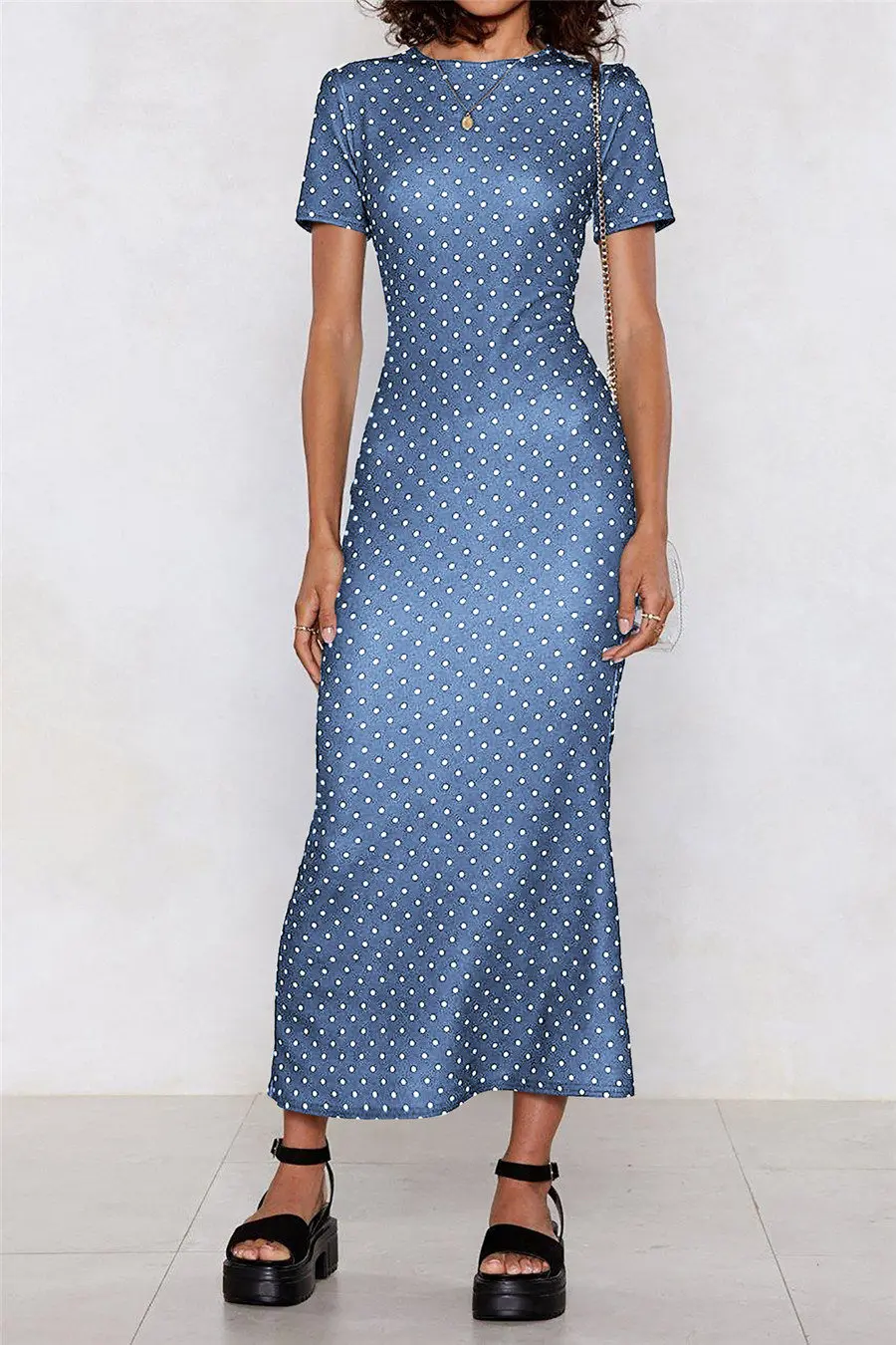 Gladiolus Sexy Bodycon Summer Dress Women 2019 Short Sleeve O Neck Polka Dot Women Maxi Dress Spring Ladies Sexy Club Dresses (16)