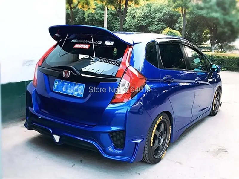 Для Honda Fit Jazz ABS пластиковый Неокрашенный Грунтовка Цвет сзади крыша багажника крыло для губ спойлер для автомобиля