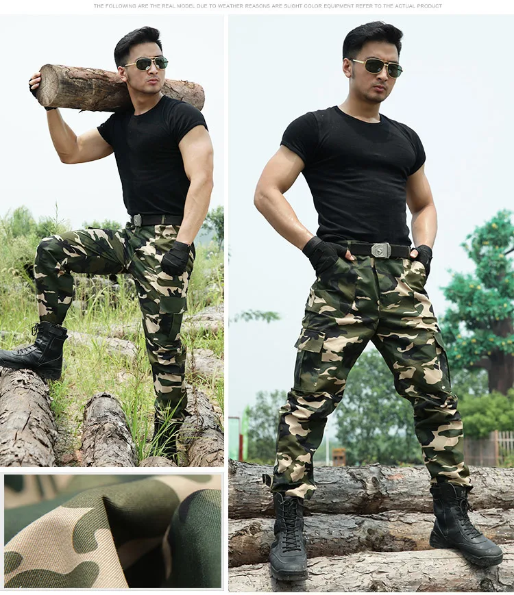 Летние мужские камуфляжные военные штаны спецназа тактические брюки широкие уличные военные тренировочные повседневные рабочие брюки