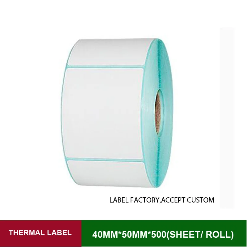 Thermal printer labels stickers 40*50mm 500 sheets self adhesive rolls paper for price tags with barcode sticker pakaging label Thermal printer labels stickers 40*50mm 500 sheets self adhesive rolls paper for price tags with barcode sticker pakaging label