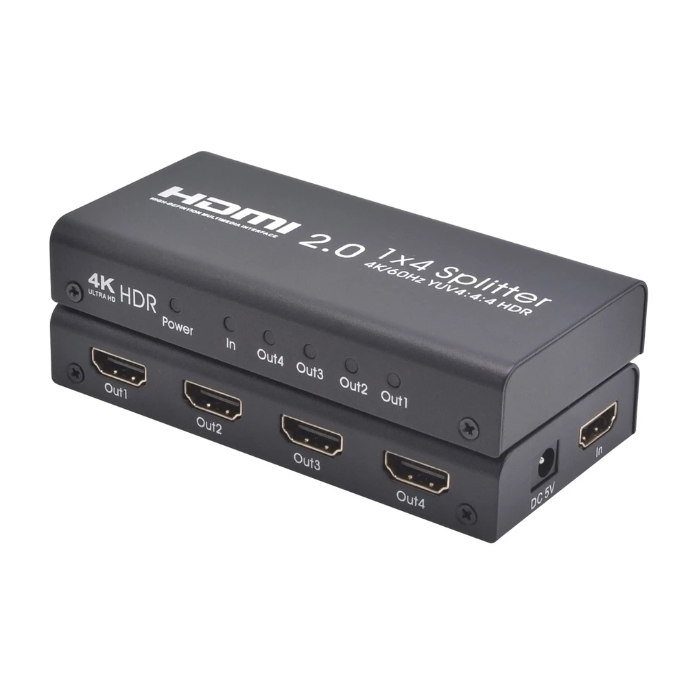 2 0 HDMI сплиттер 1 вход 4 Выход конвертер 1X4 4K 2K 60 HZ AYS-14V20 черный | Компьютеры и офис