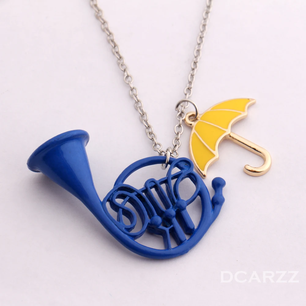 

2 Styles How I Met Your Mother Necklace with Blue French Horn/Yellow Umbrella/Red Cowboy Boots Pendant HIMYM TV Cosplay Jewelry