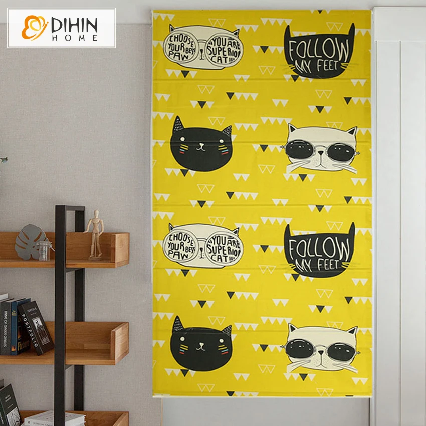Printed Roman Blinds Cotton/Linen Material Roller Blind Window C | Дом и сад