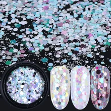 Смешанный круглый гвоздь Блестки Русалка Блестящий 3D шестиугольники блестка украшения голографическое искусство ногтей блеск хлопья Маникюр TRPX01-12
