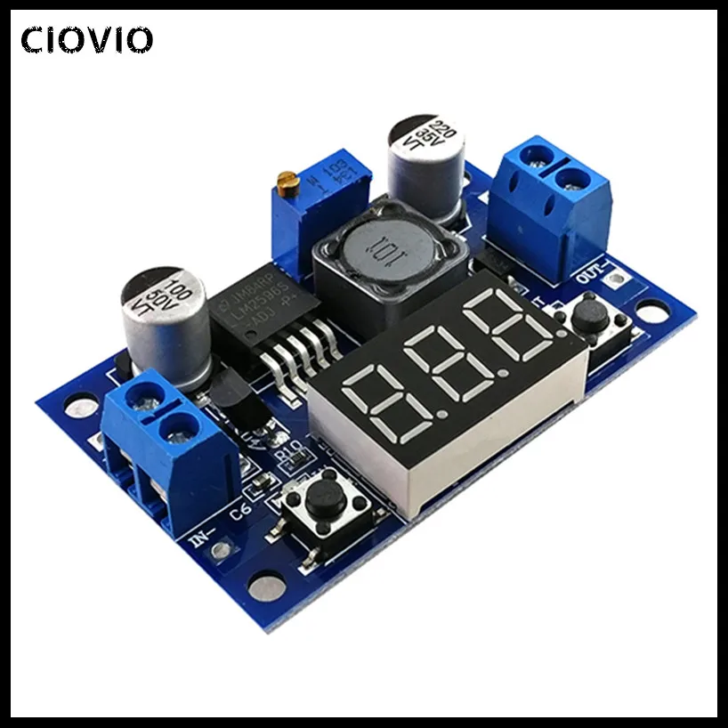 DC-DC Buck Step Down Module LM2596 DCDC 4.0~40V to 1.25-37V Adjustable Voltage Regulator With LED Voltmeter CIOVIO