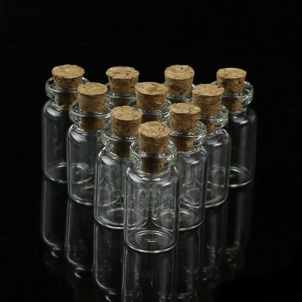 YEUHTLL Small Bottles with Cork Stoppers Tiny Vials Small Clear