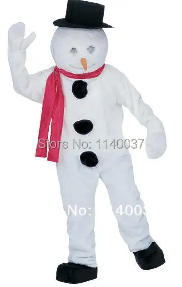 

mascot White Snowman Mascot Costume Adult Size Happy Winnter Christmas Holiday Mascotte Outfit Suit Fancy Dress